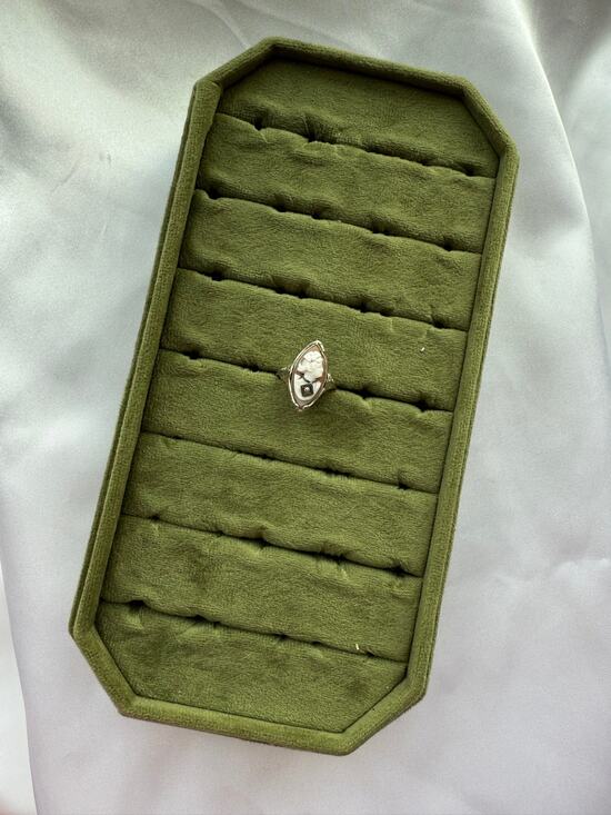 Rare Era Jewelry - 14k White Gold Antique Cameo Flip Ring